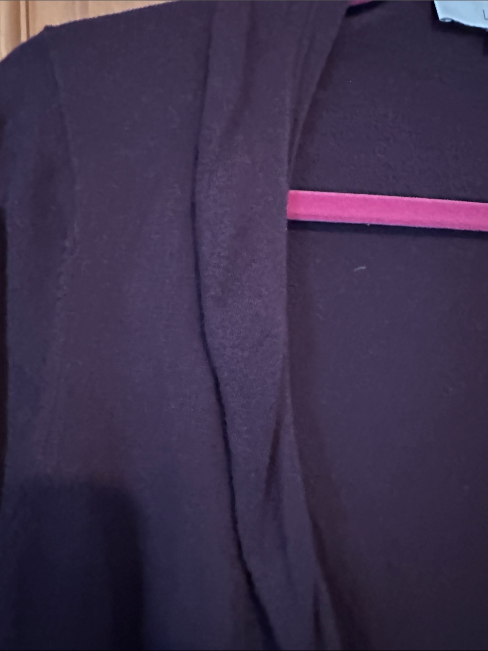 LOFT deep purple Open-Front Ruffle-Trim Cardigan - Picture 6 of 8